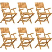 vidaXL Tuinstoelen inklapbaar 6 st 55x61x90 cm massief teakhout