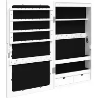 vidaXL sieradenkast met spiegel en ledverlichting voor wandmontage 37,5 x 10 x 67 cm wit