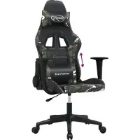 vidaXL Gamestoel kunstleer zwart en camouflage
