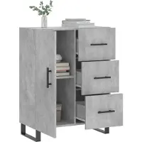 vidaXL Dressoir 69,5x34x90 cm bewerkt hout betongrijs
