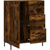vidaXL Dressoir 69,5x34x90 cm bewerkt hout gerookt eikenkleurig