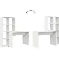 vidaXL Bureau met plank Wit 138,5 x 55 x 143 cm Bewerkt hout