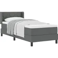 vidaXL Boxspring bed met hoofdeinde Donkergrijs 200 x 80 cm Stof