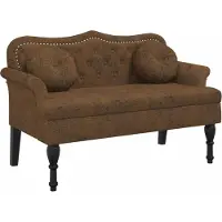 vidaXL Bank met kussens bruin 120,5x65x75 cm kunstsuède