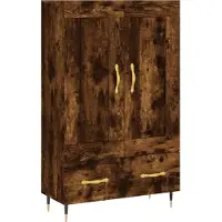 vidaXL Hoge kast 69,5x31x115 cm bewerkt hout gerookt eikenkleurig