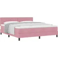 vidaXL Boxspring bed met hoofdeinde Roze 180 x 200 cm Fluweel
