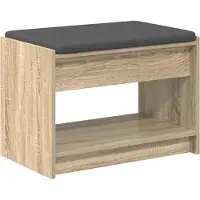 vidaXL Hallenbank Sonoma Eik 63 x 38 x 45 cm Geengineerd Hout en Stof