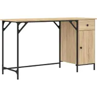 vidaXL Bureau 131x48x75 cm bewerkt hout sonoma eikenkleurig