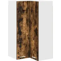 vidaXL Hangkast Gerookte Eik en Wit 57 x 57 x 100 cm Bewerkt hout