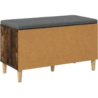 vidaXL Hallenbank met kussen met opslag Gerookte Eik 80 x 38 x 46 cm