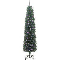 vidaXL Kunstkerstboom Groen 240 cm PVC en Staal en Kunststof