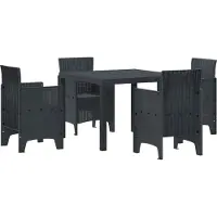 vidaXL Tuin Eettafel Set 5 st Antraciet Polypropyleen