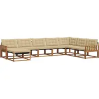 vidaXL Buiten bank set 8 st Natuurlijk en Beige Massief Acacia Hout