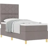 vidaXL Boxspring bed met hoofdeinde Taupe 80 x 200 cm Stof