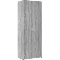 vidaXL Opbergkast 70x42,5x225 cm bewerkt hout grijs sonoma eikenkleur