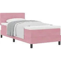vidaXL Boxspring bed met matras Roze 100 x 200 cm Fluweel