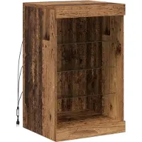 vidaXL LED Dressoir Oudhout 41 x 37 x 67 cm Bewerkt hout