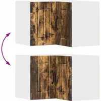 vidaXL Wandhoekkast LUCCA Gerookt eiken 57 x 57 x 40 cm Bewerkt hout