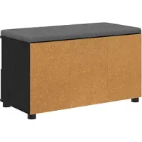vidaXL Hallenbank Zwarte Eik 80 x 38 x 46 cm Geengineerd Hout en Stof