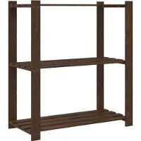 vidaXL Opbergrek 3-laags 80x38x90 cm massief grenenhout bruin
