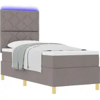 vidaXL LED Box Spring Bed met hoofdeinde Taupe 80 x 200 cm Stof