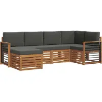 vidaXL Buiten bank set 6 st Natuurlijk en Antraciet Polyester