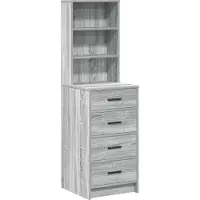 vidaXL Highboard Grijs sonoma 40 x 41 x 135 cm Bewerkt hout