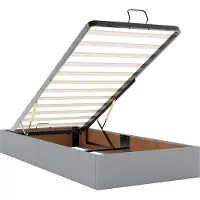 vidaXL Ottoman bed met matras met hoofdeinde 2 pcs Lichtgrijs Stof
