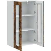 vidaXL Wandglas Kasten PORTO Rook Eiken 60 x 31 x 100 cm Bewerkt hout