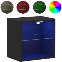 vidaXL Floating Shelf met LED Licht met plank Zwart 40 x 28,5 x 40 cm