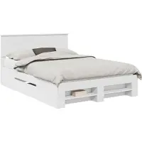 vidaXL Bedframe met hoofdeinde Wit 140 x 200 cm Bewerkt hout