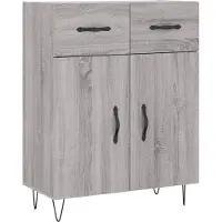 vidaXL Hoge kast 69,5x34x180 cm bewerkt hout grijs sonoma eikenkleurig