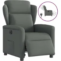 vidaXL Fauteuil elektrisch verstelbaar stof donkergrijs