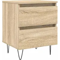 vidaXL Nachtkastje 40x35x50 cm bewerkt hout sonoma eikenkleurig