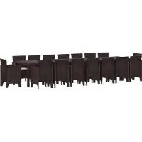 vidaXL Tuin eettafelset met kussens 17 st Bruin PP
