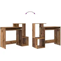 vidaXL Bureau Oud Hout 106 x 41 x 88.5 cm Bewerkt hout