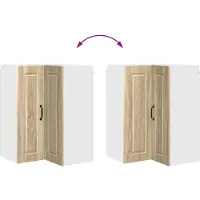 vidaXL Wandhoekkast PORTO Sonoma Eik 57 x 57 x 80 cm Bewerkt hout
