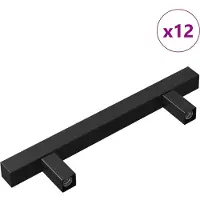 vidaXL Kast Handvat 12 st Zwart 150 x 12,3 x 35,2 mm Roestvrij staal