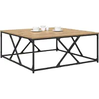 vidaXL Salontafel Artisan Eiken 100 x 100 x 40 cm Bewerkt hout