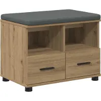vidaXL Hallenbank Artisan Eik 60 x 38 x 46 cm Geengineerd Hout en Stof