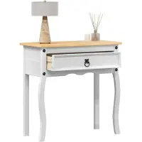 vidaXL Console tafel met lade Wit 73 x 35 x 73 cm Massief grenenhout