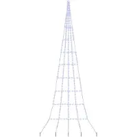 vidaXL LED Kerstboom met Grondspikes met 276 LED Blauw 511 cm Metaal