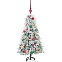 vidaXL - Kunstmatige - Hinged - Kerstboom - met - 150 - LED - Wit - 120 - cm - PE - en - PVC