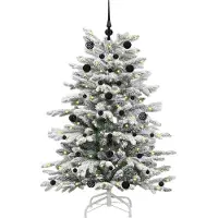 vidaXL Kunstmatige Hinged Kerstboom Wit 150 cm PE en PVC