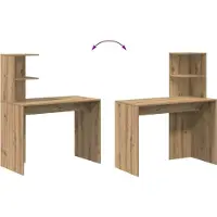 vidaXL Bureau Artisan Eikenhout, 102 x 50 x 124 cm, houtvezel