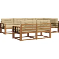 vidaXL Buiten bank set 8 st Natuurlijk en Beige