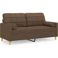 vidaXL Tweezitsbank met sierkussens 140 cm stof bruin