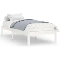 vidaXL Bedframe massief grenenhout wit 90x200 cm