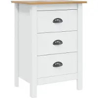 vidaXL Nachtkastje met lade HILL Wit en honingbruin 46 x 35 x 65 cm