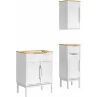 vidaXL Badkamermeubel Set FLORO 3 st Wit 60 x 40 x 80 cm